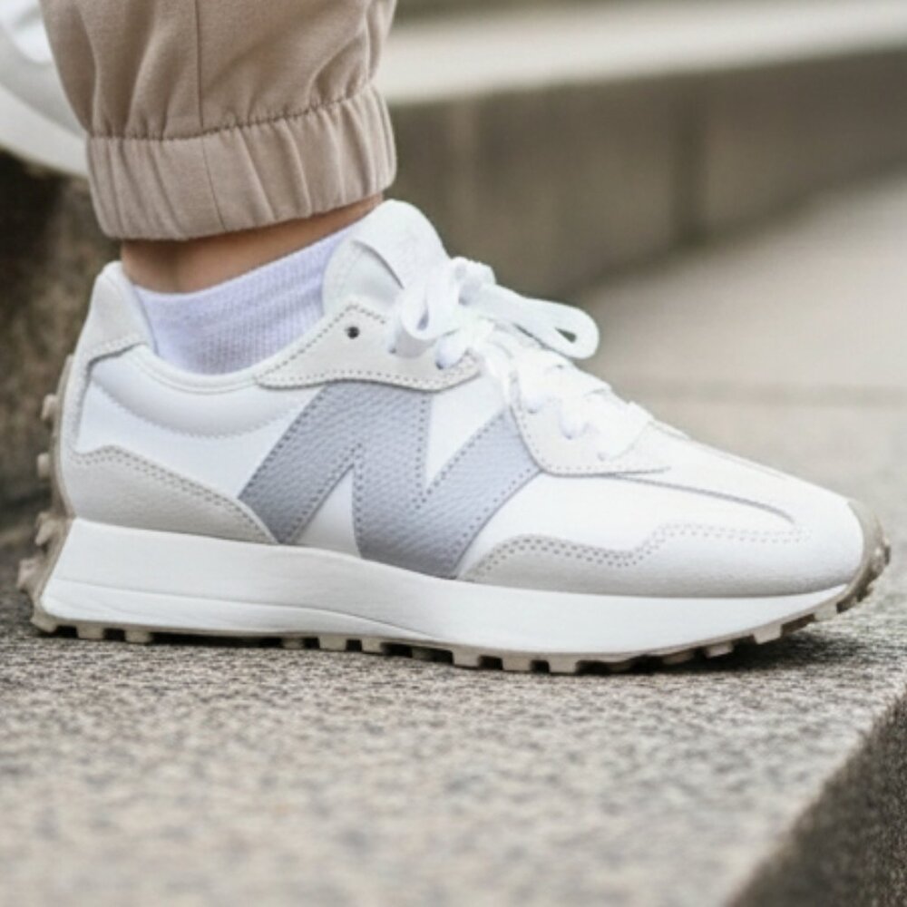 New Balance 327Women Sneakers Shoes Leather Sea Salt Brighton Grey various sizes - Picture 13 of 13